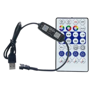 Bluetooth contrôleur LED 3D pour lampes et créations lumineuses, compatible avec la plupart des éclairages LED, facile à programmer via application mobile ou télécommande.