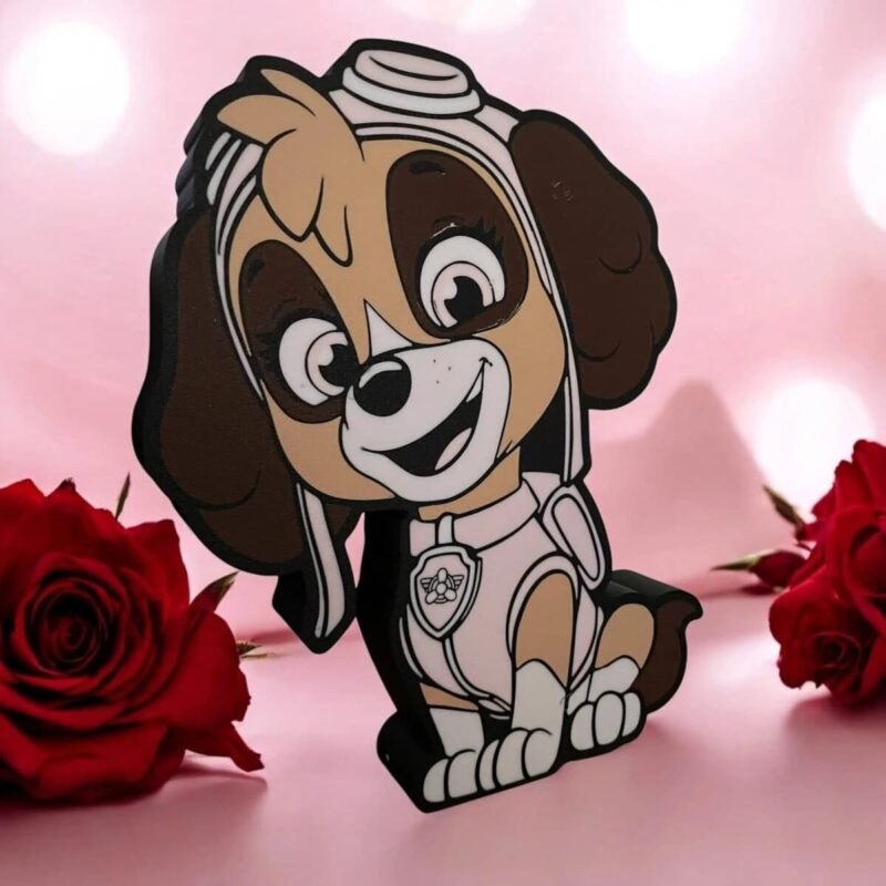 Poupée LED 3D en forme de chien d’animation, lampe lumineuse colorée, création lumineuse personnalisée, décoration intérieure originale, idéale pour chambre d’enfant ou cadeau.