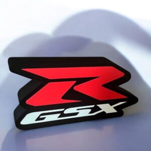 Clé à choc 3D lumineuse avec logo rouge et noir, création lumineuse en impression 3D, décoration LED innovante, parfaite pour personnaliser votre espace ou votre véhicule.