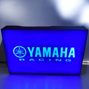 Yamaha Racing LED lampe lumineuse 3D, création personnalisée en éclairage LED pour décoration intérieure ou ambiance moto et sport.