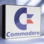 Coffret lumineux 3D avec logo Commodore, lampe LED décorative inspirée des anciennes consoles de jeux vidéo pour une ambiance rétro originale.