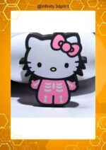 LED Hello Kitty en 3D, décoration lumineuse pour chambre ou bureau, conçue par Infinity 3D Print, popularité pour ses motifs mignons et aspect coloré.