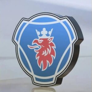 Logo lumineux 3D personnalisé avec emblème de lion et couronne, éclairage LED, design moderne, création unique pour décoration intérieure ou extérieure, fabriqué sur mesure par Infinity 3D Print.
