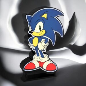 Sculpture lumineuse 3D de Sonic the Hedgehog, lampe LED colorée inspirée du personnage emblématique, parfaite pour la décoration gaming et gaming.