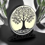 Arbres en 3D lumineux avec éclairage LED, design moderne et artistique, création unique en impression 3D pour décoration intérieure chaleureuse et design élégant.