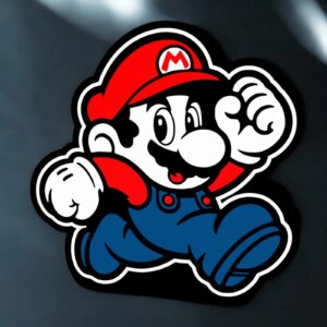 Super héros Mario en décoration lumineuse 3D avec LED, créée par Infinity 3D Print, idéale pour une ambiance colorée et originale dans votre intérieur ou votre chambre à coucher.