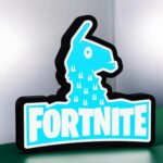 Led lumineux Fortnite en 3D, création originale avec LED bleue, affiche décorative pour fans de jeux vidéo et collectionneurs, éclairage moderne pour chambre ou bureau, fabriqué en impression 3D.