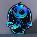 Lumière LED 3D de Jack Skellington de l'univers de Tim Burton, décoration lumineuse originale, affiche en acrylique gravée avec éclairage multicolore.