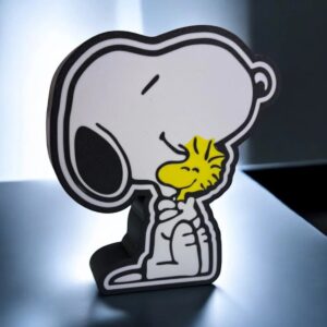 Lampe LED 3D Snoopy et Woodstock, création lumineuse originale en impression 3D, idéale pour une décoration chaleureuse et moderne dans votre intérieur.