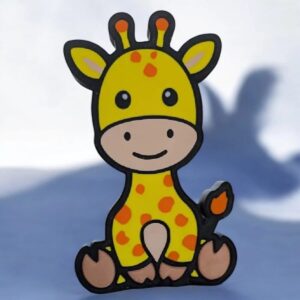Jouet en forme de girafe 3D lumineux, personnage mignon avec couleurs vives, idéal pour décoration ou objet lumineux DIY.