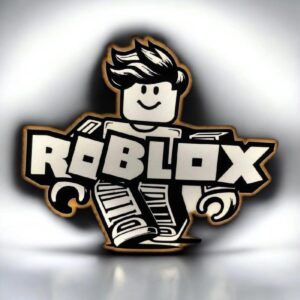 Roblox logo en badge lumineux 3D, création personnalisée en LED avec design cartoon, idéale pour décoration ou collection, fabriquée par Infinity 3D Print en France.