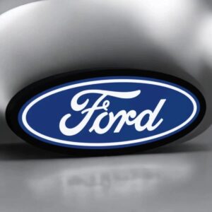 Ford logo en LED lumineux, création 3D personnalisée avec effet lumineux pour voitures, moderne et esthétique, idéal pour personnaliser son véhicule ou comme décoration.