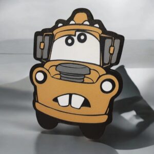 3. Lampe LED en 3D représentant une voiture amusante avec un visage de personnage de dessin animé, idéale pour la décoration lumineuse et originale.