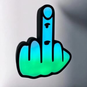 Fichier : lampe LED 3D main doigt inoffensif bleu vert fluo infinity3dprint.jpg.