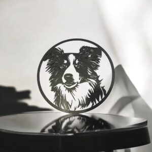 Dog face silhouette 3D LED lamp, decorative luminous 3D printed dog portrait, modern light sculpture, pet-themed LED night light, unique home decor piece, Infinity 3D Print design, artistic illuminated pet art, custom 3D printed dog silhouette lamp, innovative lighting gift idea, stylish luminous animal art.