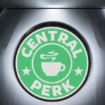 Chineeigh Lampa LED en impression 3D avec logo de Central Perk, éclairage lumineux pour décoration intérieure ou café, création artisanale et moderne.