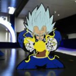 LED 3D illusion lamp featuring Vegeta from Dragon Ball Z, illuminated with vibrant colors, perfect for fans of anime and unique home décor, created by Infinity 3D Print.
