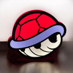 Lampe LED en forme de porte bonheur Mario, création lumineuse 3D, idéale pour décorer une chambre ou un bureau avec une touche colorée et originale.