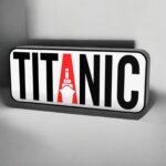 TITANIC lampe LED 3D avec logo emblématique, éclairage lumineux pour décoration intérieure, création lumineuse originale et design moderne, conçue par Infinity 3D Print.