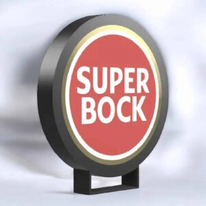 Lampe LED Design avec écrite "Super Bock" 3D, éclairage lumineux, idée déco moderne, personnalisation lumineuse pour intérieur, fabrication artisanale, creation originale, décoration maison et bar, cadeau.