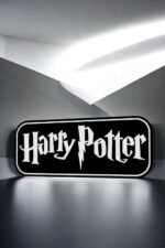 LED Logo Harry Potter lampe 3D, décoration lumineuse Harry Potter avec technologie d'impression 3D, idéale pour les fans de la série.