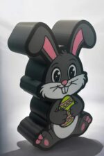 Lampes LED 3D en forme de lapin amusant avec lumière colorée, création lumineuse unique, décoration intérieure ludique pour enfants et adultes, art 3D imprimé, design personnalisable, cadeau original, décoration moderne, Infinity 3D Print.