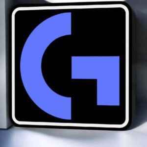 Générique 3D lumineux avec logo GS en LED bleue sur fond noir, création artisanale pour décoration intérieure ou événementielle, édition limitée par Infinity 3D Print.