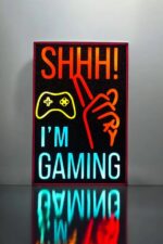 Lampe LED lumineuse 3D "I’m Gaming" avec design coloré et effervescent, idéale pour decorating gaming room, en utilisant la technologie d'impression 3D, création lumineuse et moderne.