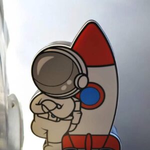 Pixel de lumière 3D avec un astronaute et une fusée, créé par Infinity 3D Print, idéal pour une décoration lumineuse moderne et originale.