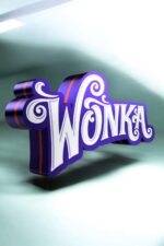WONKA logo 3D luminieux en LED, création artistique unique, impression 3D colorée avec effets lumineux, décor original pour fans de Willy Wonka et univers fantastique.