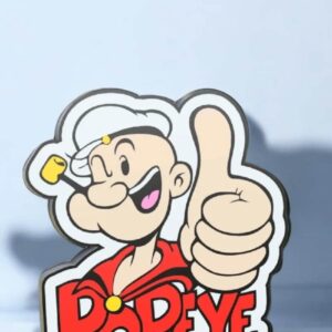 Porte-clé lumineux Popeye en 3D avec personnage iconique, parfait pour égayer votre clé ou votre décoration. Lampe LED créative inspirée du cartoon pour tous les fans.