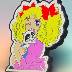 Vignette lumineuse de Sailor Moon avec un chat luna, idée cadeau originale, lampe LED décorative, décoration murale pour fans d'anime et décoration d'intérieur romantique.