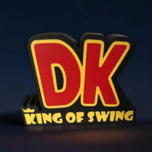 DK King of Swing lampe LED 3D, création lumineuse personnalisée, design vibrant pour décoration intérieure, fabriquée en impression 3D, parfaite pour ambiance fun et conviviale.