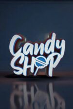 Cahier lumineux en 3D avec le texte "Candy Shop" illuminé, réalisé par Infinity 3D Print, parfait pour une décoration moderne et originale.