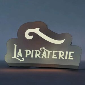 Lampe LED en forme de panneau "La Pâtisserie" avec éclairage intérieur, décoration lumineuse originale pour cuisine ou salon, création lumineuse 3D par Infinity 3D Print.