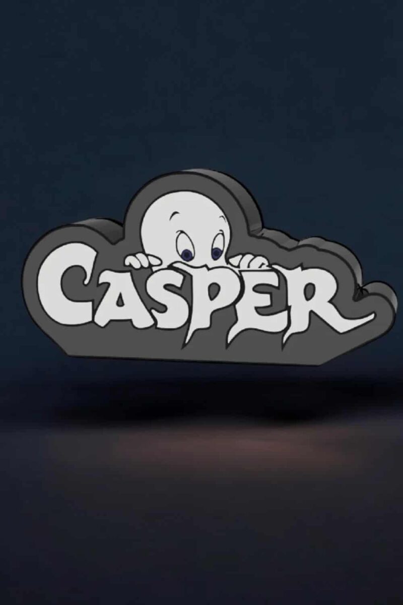 LED lampe personnalisée avec prénom Casper en 3D lumineuse et colorée.