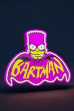 LED lumineuse Simpsons Bartman, affiche éclairée 3D, décoration originale, lampe colorée pour fans de cartoons, création unique en imprimée 3D.