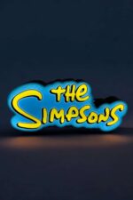 Lampe LED en forme de slogan "The Simpsons" lumineuse en néon bleu et jaune, décoration moderne, crée une ambiance dynamique dans une pièce.