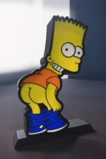 Lampe LED en forme de Bart Simpson 3D imprimée sur mesure, éclairage original et coloré idéale pour la décoration lumineuse.