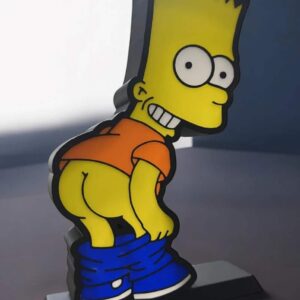 Lampe LED en forme de Bart Simpson 3D imprimée sur mesure, éclairage original et coloré idéale pour la décoration lumineuse.