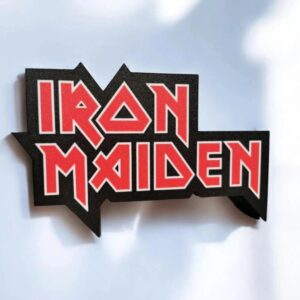 IRAN MAIDEN panneau LED 3D, création lumineuse en époxy, décoration geek rock, affiche métal noir et rouge, accessoire pour fans de musique, décoration murale moderne et originale.