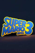 Super Mario Bros 3 logo en 3D lumineux, création LED colorée, design personnalisé, décoration intérieure, cadeau original, production sur-mesure pour fans et collectionneurs.