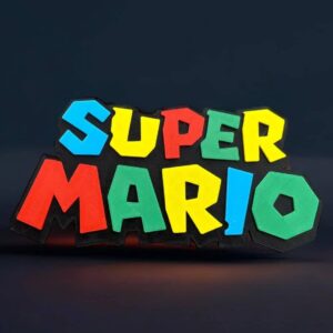Super Mario coloré en 3D, lampe LED lumineuse, création unique, décoration gaming, personnage emblématique, design original, objet lumineux pour gamers et fans de Nintendo, idée cadeau.