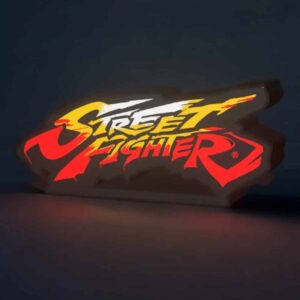 Street Fighter logo en LED avec éclairage lumineux, création lumineuse 3D pour décoration ou collection, réalisée par Infinity 3D Print.