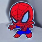 Lampe LED 3D Spiderman lumineuse pour décoration, design original et coloré, idéale pour chambre d'enfant ou collectionneur de figurines Marvel.
