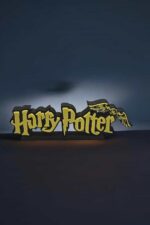 Harry Potter logo en 3D avec éclairage LED, création lumineuse originale pour décoration intérieure ou chambre d'enfant, réalisée par Infinity 3D Print.