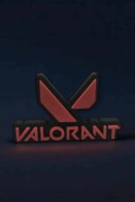 Vapeur lumineuse 3D de logo Valorant avec fonds sombre, créée par Infinity 3D Print, illuminant le logo dans un style moderne et vibrant, parfait pour une décoration gaming ou individuelle.