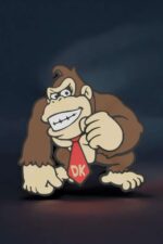 Lampe LED 3D Inspirée de Donkey Kong, créant une ambiance lumineuse unique, idéale pour la décoration gaming ou enfant.