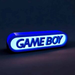 LED lumineuse Game Boy en acrylique, lampe rétro inspirée de la console portable iconique, éclairage bleu vibrant pour décoration gaming.