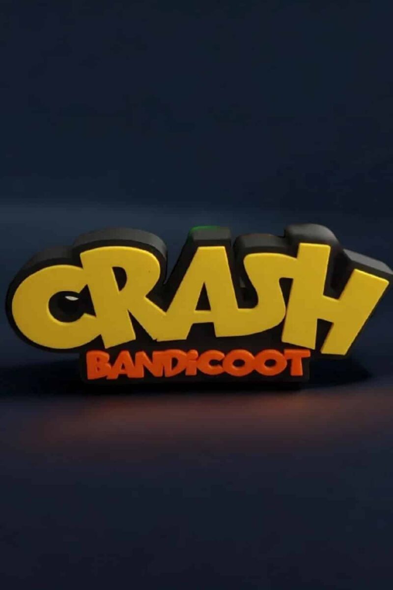 LED lampe 3D "Crash Bandicoot" personnalisée, création lumineuse unique pour décoration, idéale pour fans de jeux vidéo et collectionneurs, éclairage LED coloré, fabrication artisanale.